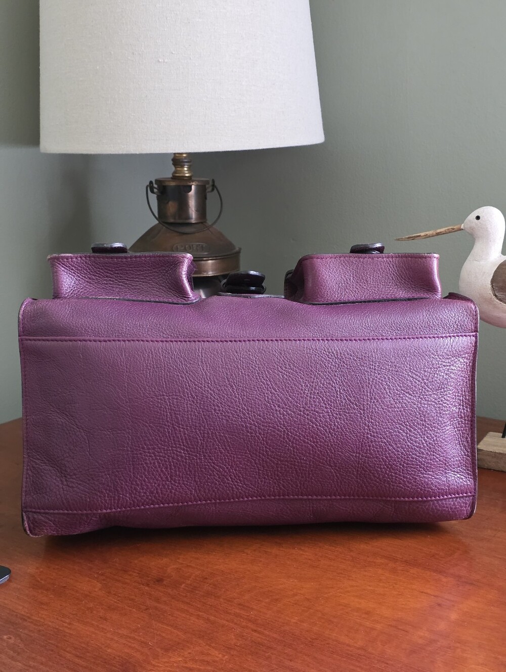 Mulberry Roxanne Purple Darwin Leather Satchel Shoulder Bag Gold Hardware Y2K - Picture 8 of 16